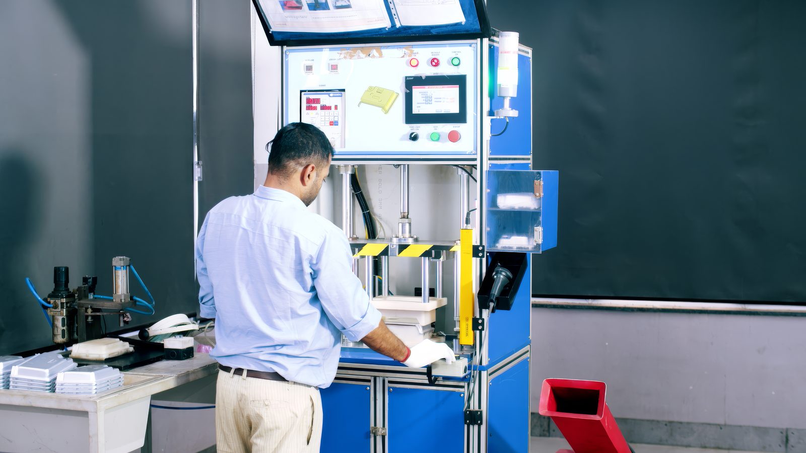 Assembly line — pneumatic press secondary operation