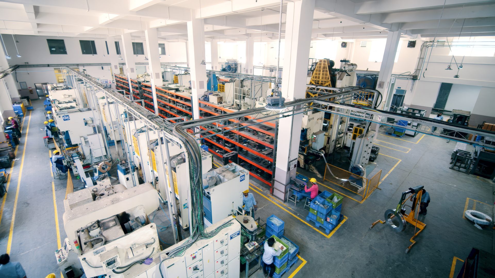Press shop floor — overview of press lines